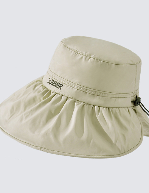 Fashion Khaki Polyester Big Brim Bucket Hat