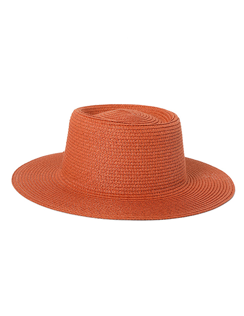 Fashion Caramel Geometric Straw Big Brim Straw Hat