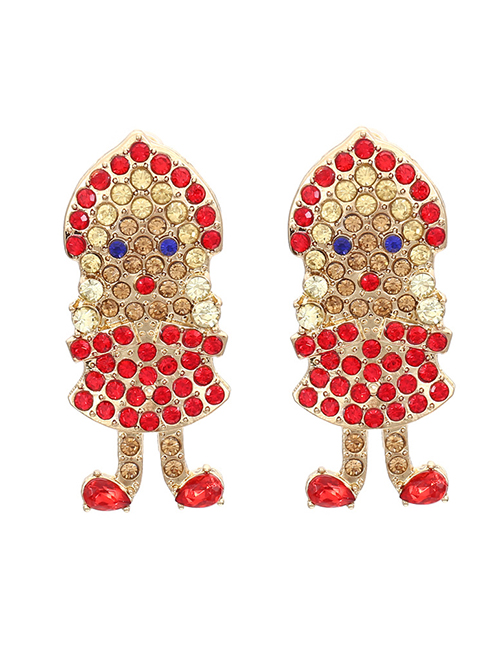Fashion Mixed Color Alloy Diamond Cartoon Character Earrings