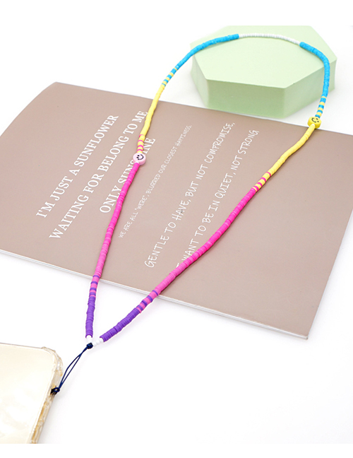 Fashion Color Rainbow Gradient Soft Ceramic Mobile Phone Chain