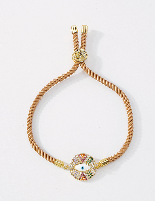 Fashion Khaki Copper Diamond Eye Bracelet
