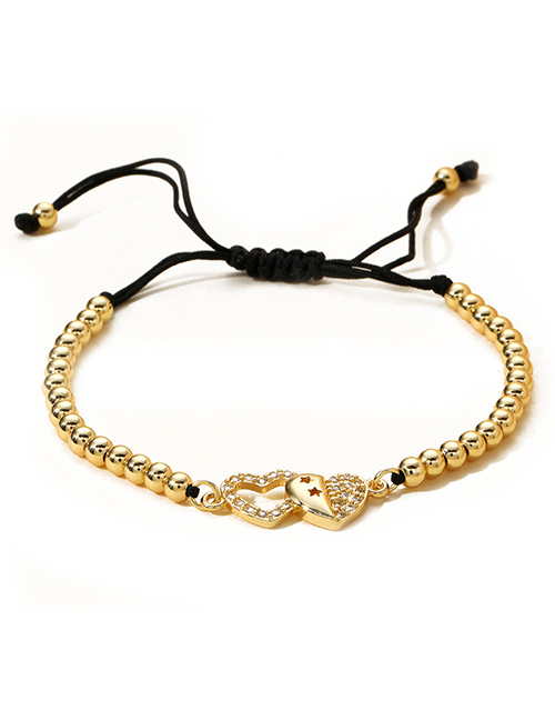 Fashion Gold Bronze Zirconium Heart Bracelet