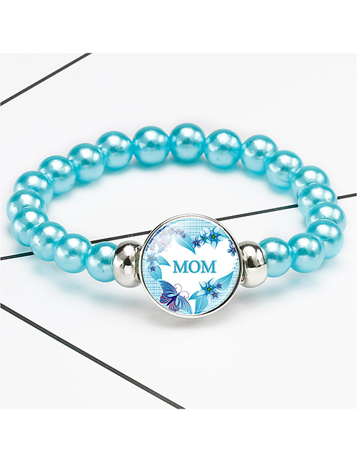 Fashion 8# Alloy Geometric Beaded Mom Round Bracelet