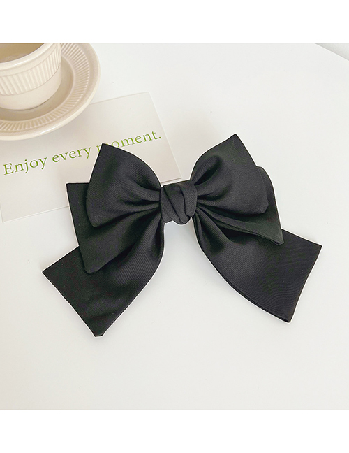 Fashion Black Fabric Three-layer Bow Spring Clip