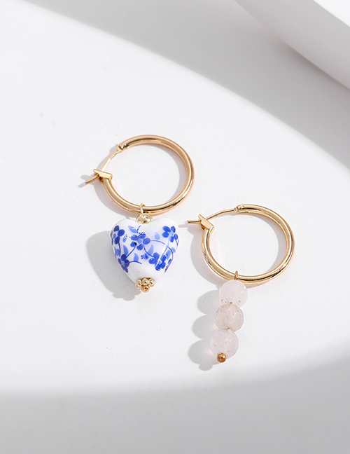 Fashion 6# Ceramic Print Oil Drop Earrings
