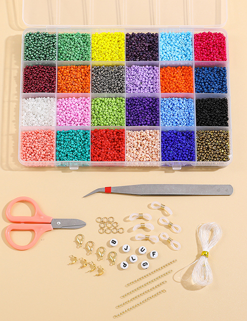 Fashion Random 24 Colors Glass Rice Beads Random 24 Colors Diy Loose Beads Set