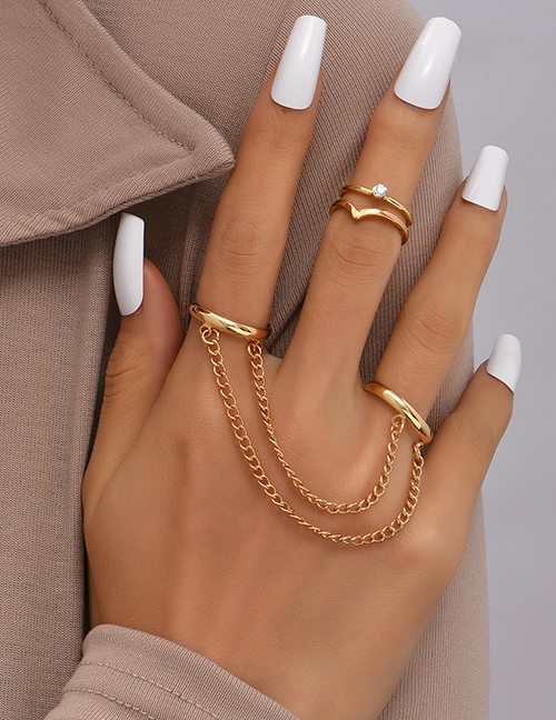 Fashion 17# Alloy Geometric Chain Link Ring