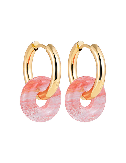Fashion Watermelon Red Stainless Steel Geometric Earrings