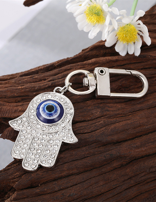 Fashion 14 Silver Hand Eye Alloy Diamond Geometric Eye Keychain