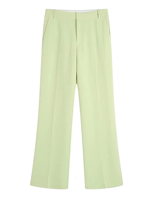 Fashion Green Woven Straight-leg Trousers