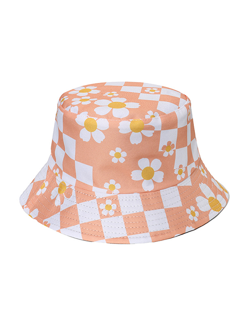 Fashion Orange Polyester Print Bucket Hat