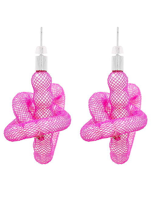 Fashion Pink Geometric Pearl Irregular Stud Earrings