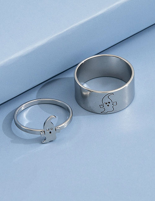 Fashion Silver Color Stainless Steel Ghost Ring Set