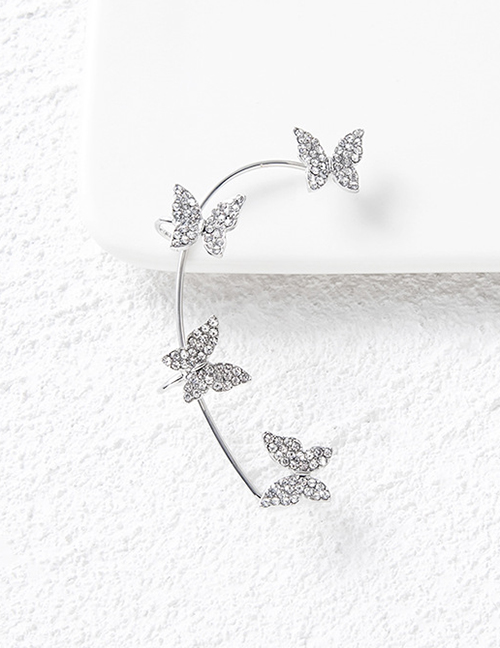 Fashion Silver Alloy Diamond Butterfly Ear Cuff