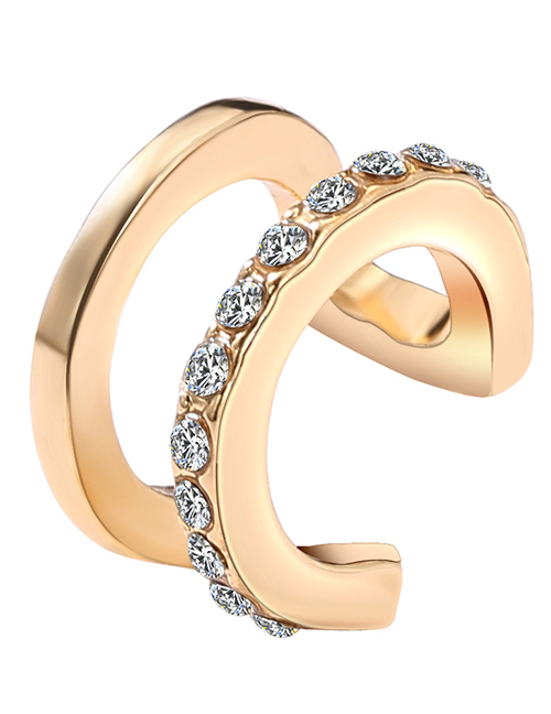 Fashion 5216601 Gold Alloy Diamond C-shaped Ear Clip