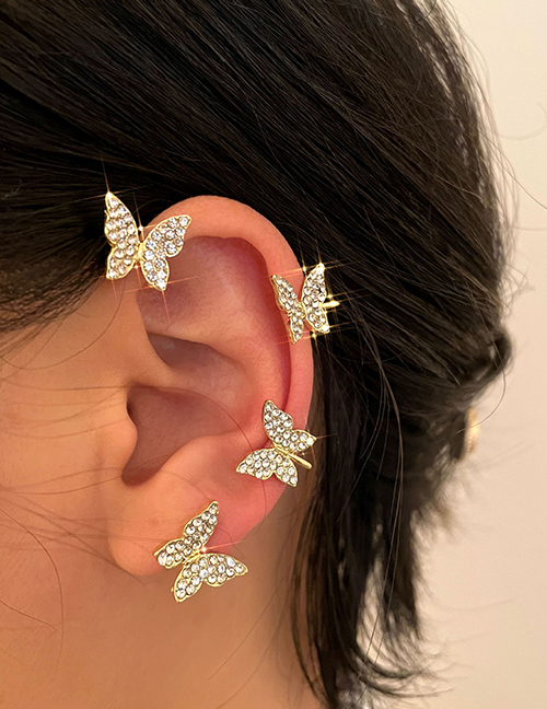 Fashion 3# Geometric Diamond Butterfly Ear Cuff