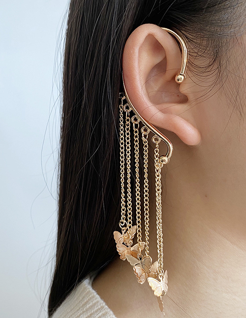 Fashion 5531301 Geometric Butterfly Tassel Earrings