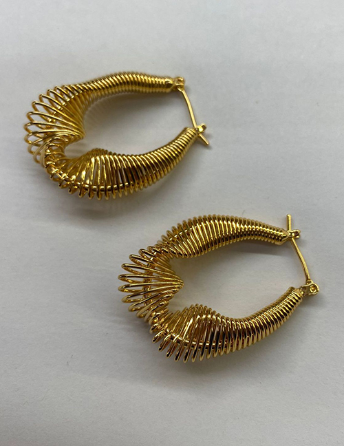 Fashion Gold Color Alloy Geometry Spring Torsion Earrings