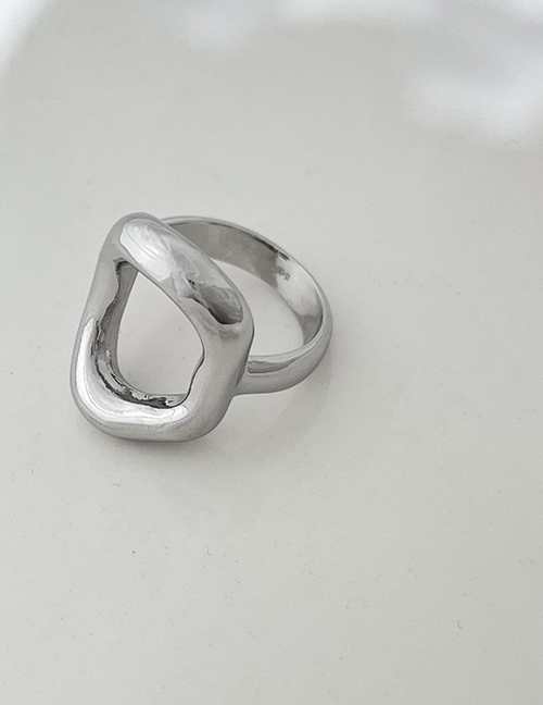 Fashion Silver Color Alloy Hoop Cutout Ring