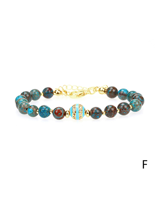 Fashion Seaweed Semiprecious Onyx Gold Beaded Bracelet