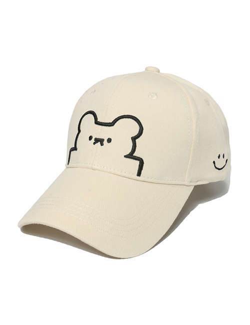 Fashion Beige Bear Embroidered Baseball Cap