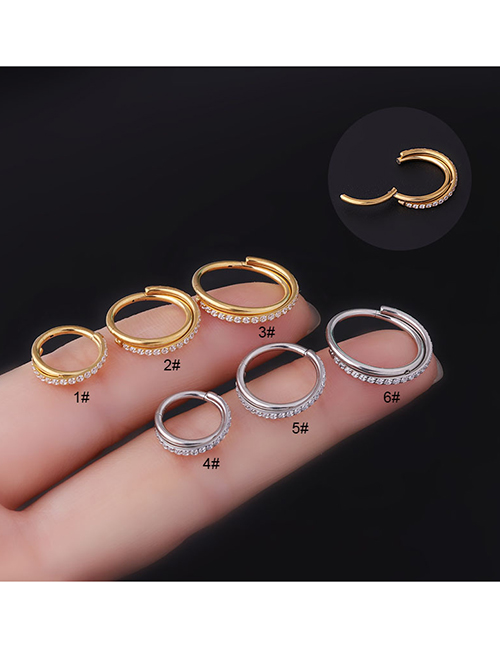 Fashion 691-6# Stainless Steel Inlaid Zirconium Cross Closed Piercing Nose Ring