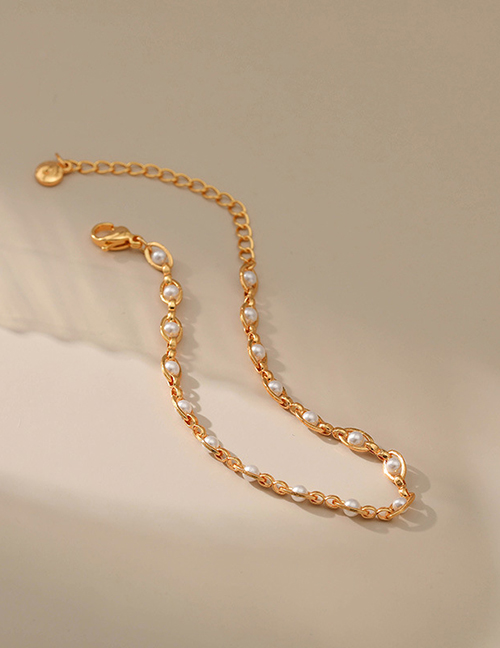 Fashion Gold Color Color Pure Copper Pearl Bracelet