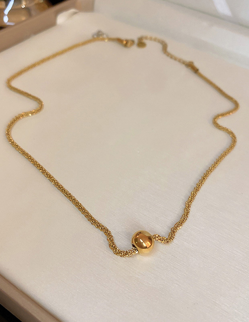 Fashion Gold Titanium Ball Necklace
