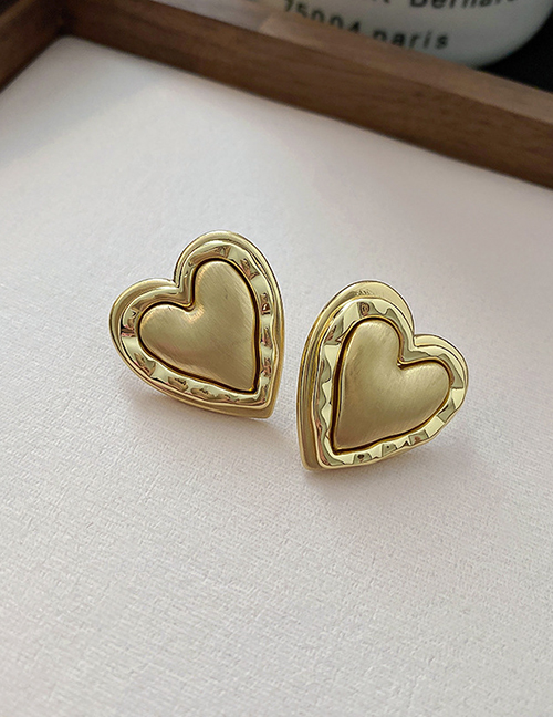Fashion Gold Color - Love Metal Heart Earrings
