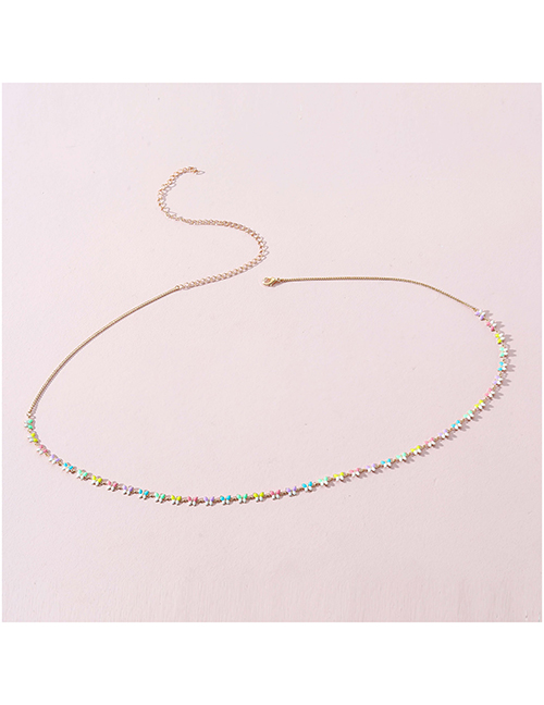 Fashion Gold Color Colorful Oil Drop Butterfly Waist Chain