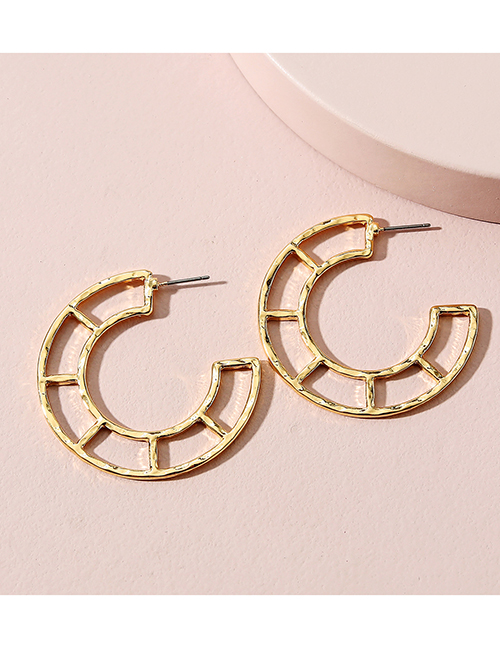 Fashion Gold Color Metal Geometric C-shaped Stud Earrings
