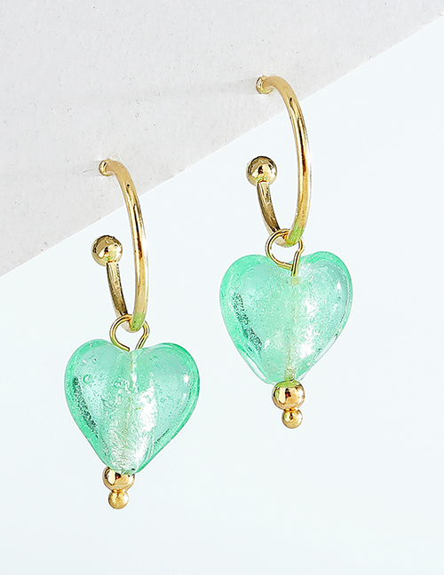 Fashion Gold Color Silver Glaze Heart Earrings