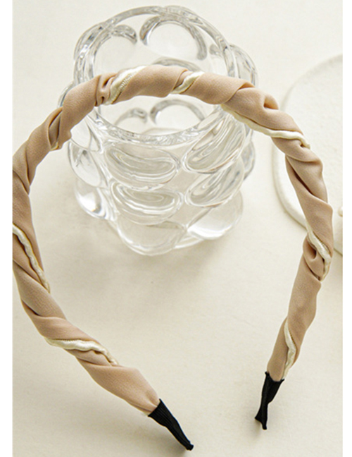 Fashion Milk Tea Color Headband Two-tone Wrap Headband With Satin Trim