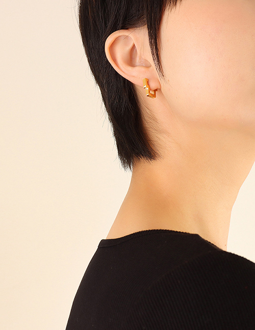 Fashion F624-gold Coloren Bump Earrings Titanium Gold Plated Geometric Earrings
