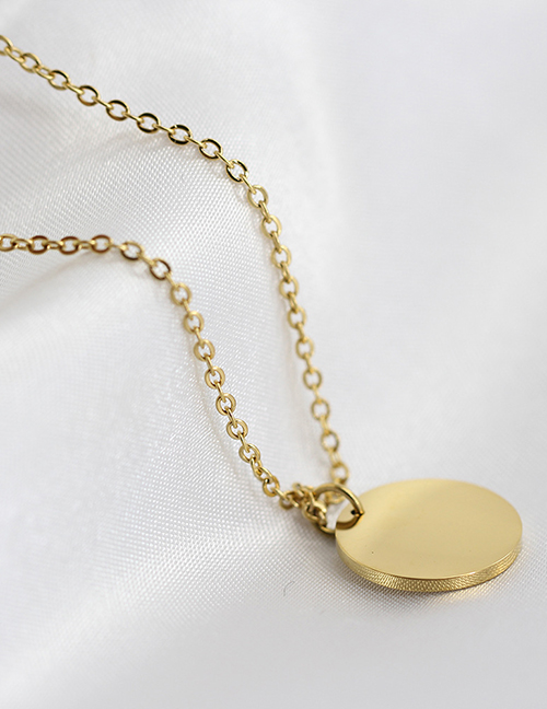 Fashion Gold Color Titanium Steel Gold Plated Round Necklace