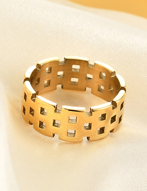 Fashion Gold Coloren 10 Stainless Steel Strap Ring