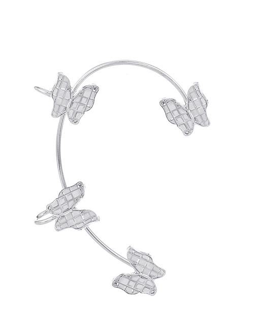 Fashion 06b White K On The Right Alloy Diamond Butterfly Ear Cuff