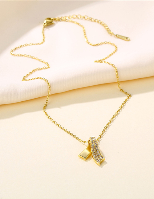 Fashion Ne241 Titanium Diamond Cross Bow Tie Necklace