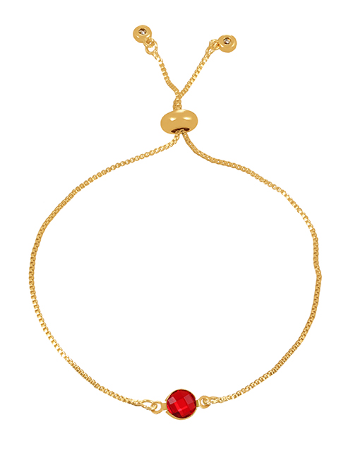 Fashion Red Bronze Zircon Round Crystal Bracelet