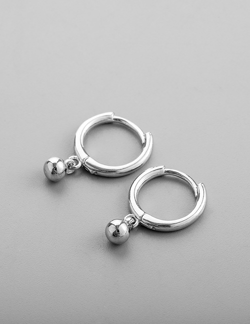 Fashion Silver Color Pure Copper Small Ball Earrings