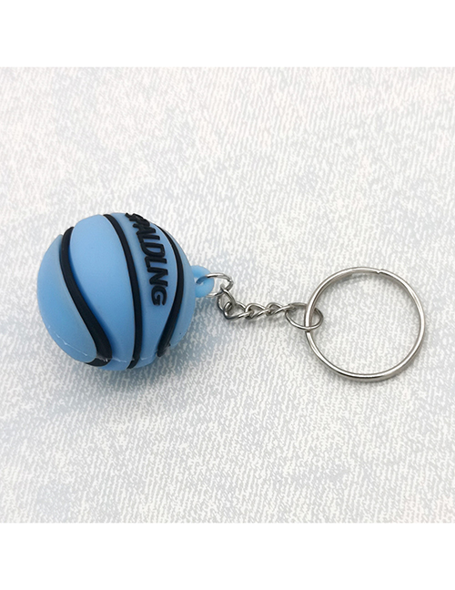 Fashion Blue Soft Rubber Cartoon Basketball Keychain