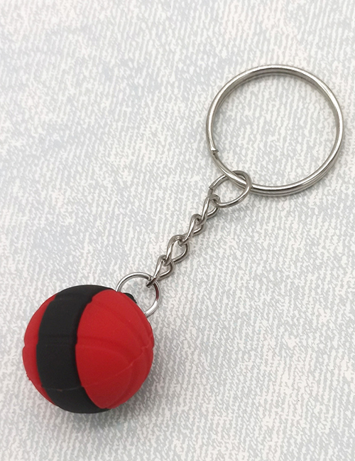 Fashion Red Soft Rubber Cartoon Ball Keychain