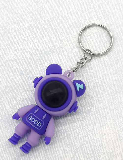 Fashion Purple Soft Rubber Cartoon Lightning Bear Keychain