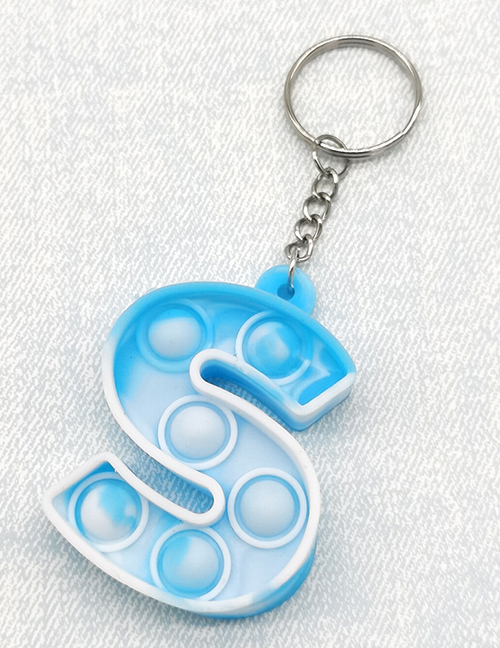 Fashion S Pvc Soft Rubber Press Letter Keychain