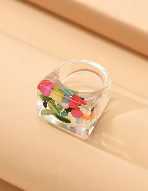 Fashion Colorful Ring Resin Clear Color Ring