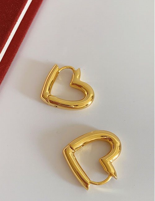 Fashion Gold Titanium Gold Plated Heart Earrings