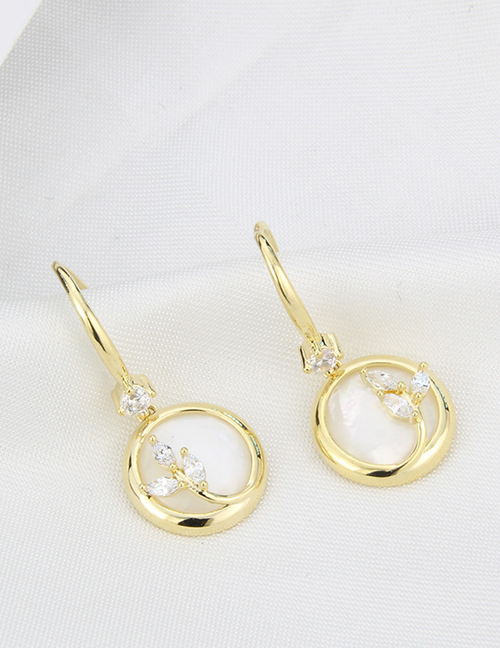 Fashion 5# Copper Diamond Geometric Hoop Stud Earrings