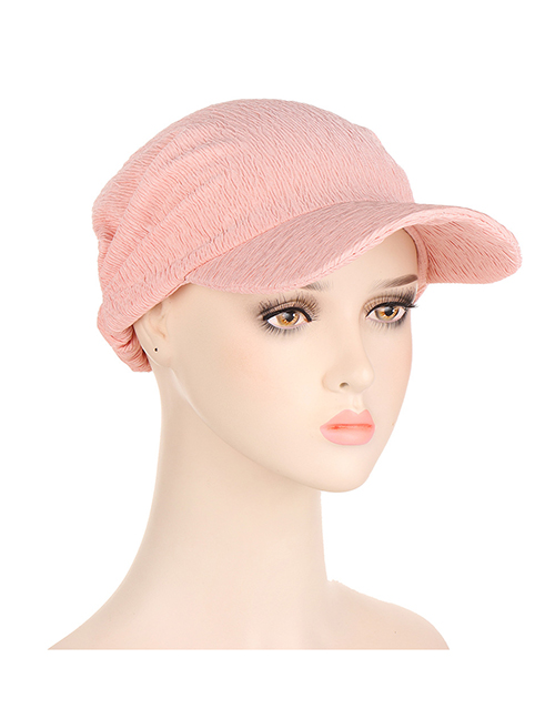 Fashion Light Pink Polyester Wide Brim Sun Hat