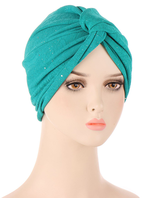 Fashion Green Polyester Powdered Knotted Toe Cap