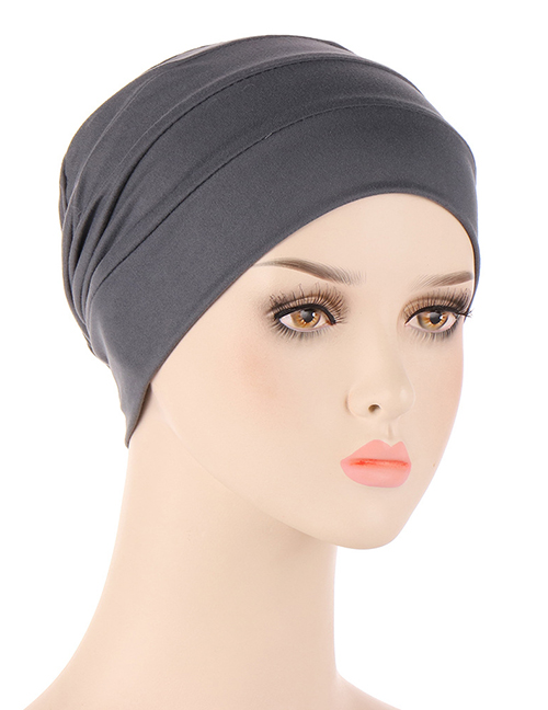 Fashion Dark Grey Four-bar Milk Silk Brushed Headgear